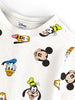 Nautinati White & Blue Mickey Mouse Printed  T-shirt and Shorts Set for Boys