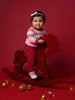 Nautinati Baby Girls Hearts Fairisle Knit Sweater with Button Closure, Relaxed Fit