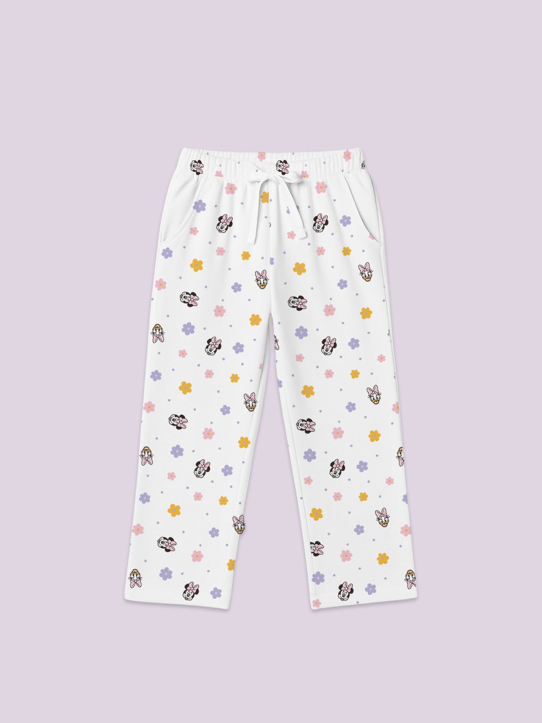 Nautinati White All Over Print Sweatshirt Set For Girls