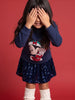 Nautinati Girls Disney Christmas Minnie Mouse Oversized Sequinned Sweatshirt Dress