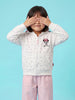 Nautinati Girls Disney Minnie Mouse Polka Dot Zip-Up Hoodie with 3D Bow Applique