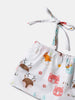 Nautinati Girls' Poplin Cotton Printed Top and Shorts Set |  Age 0 - 2 Years