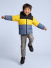 Nautinati Boys Hooded Colourblock Puffer Jacket with Front Zip, Regular Fit