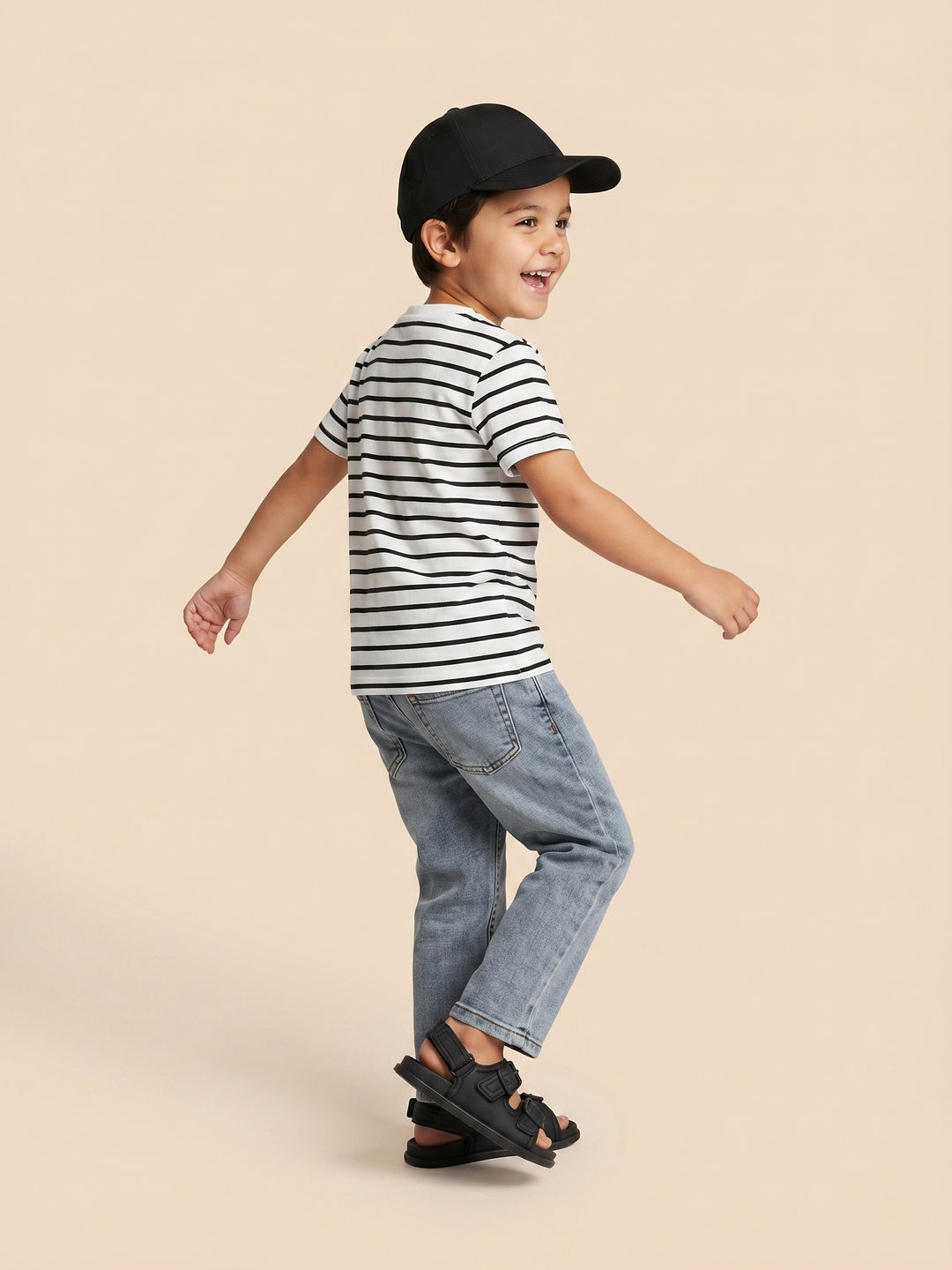 Nautinati Boys Pure Cotton Mid Grey Loose Fit Jeans