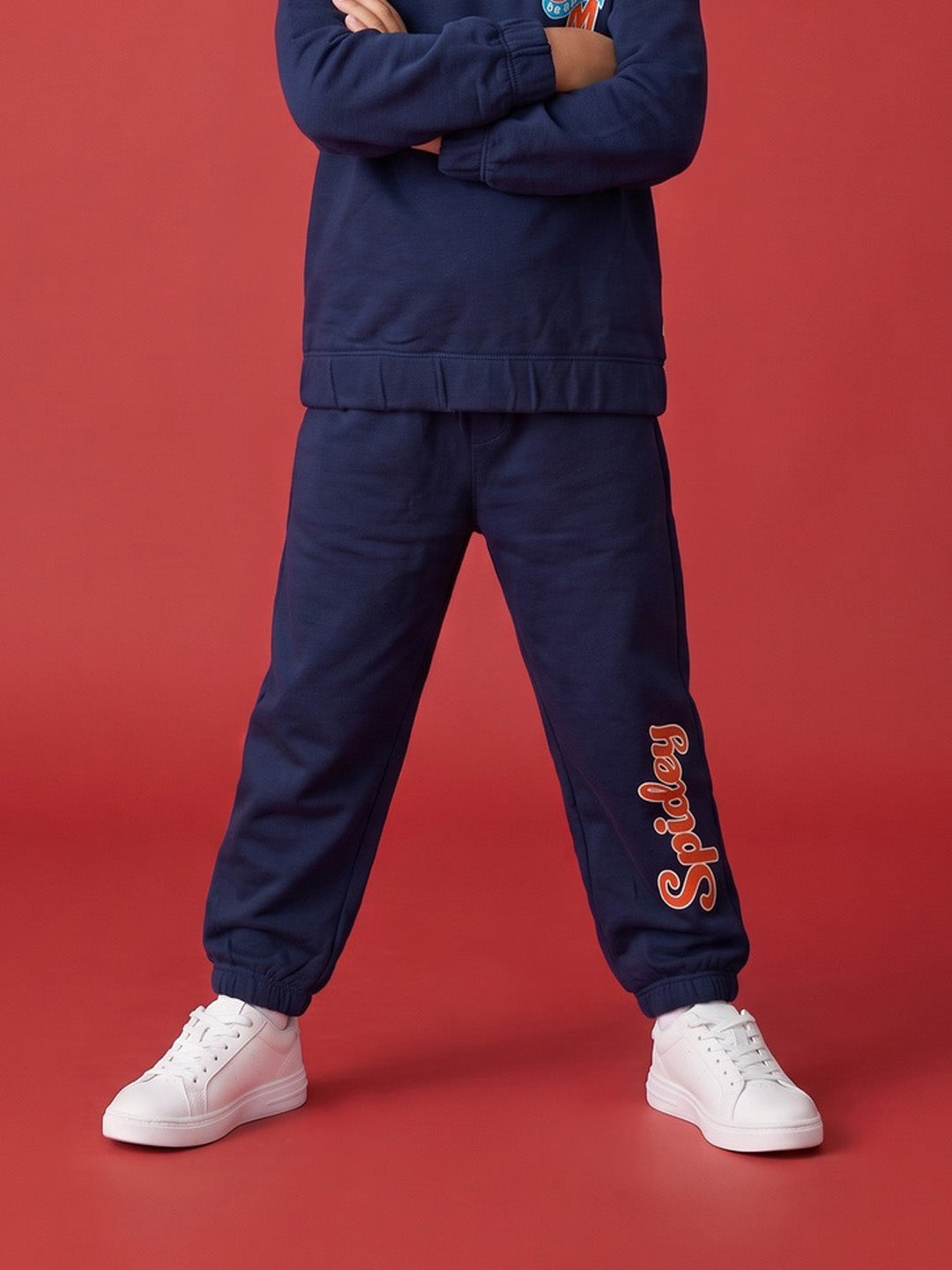 Nautinati Boys Marvel Spider-Man Oversized Varsity Hoodie and Jogger Set