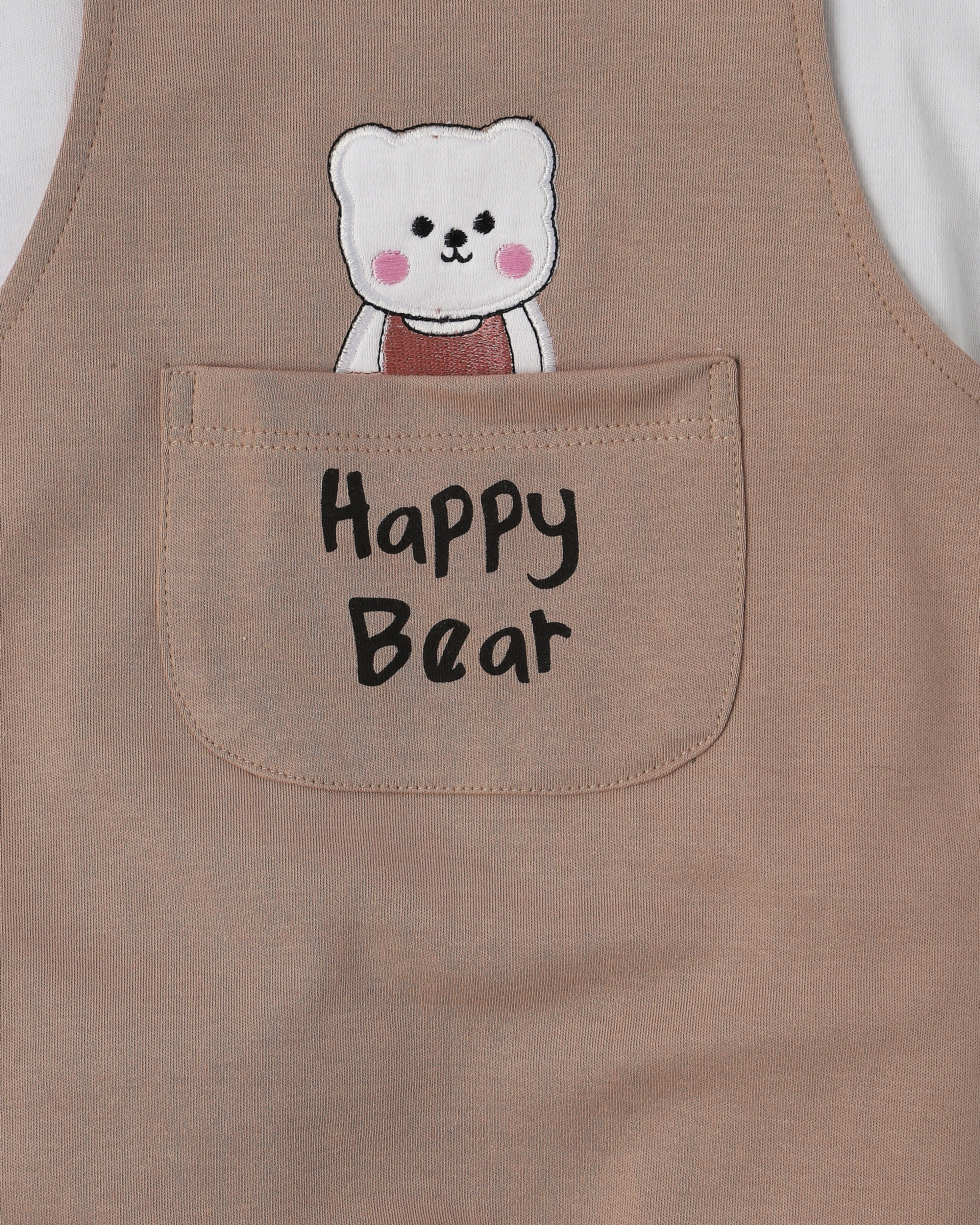 Nautinati Infants Animal Embroidery Cotton Dungaree with T-shirt