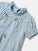 Nautinati Embroidered Blue Top and White Shorts Set for Girls