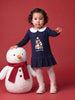 Nautinati Baby Girls Santa Christmas Sweatshirt Dress with Peter Pan Collar