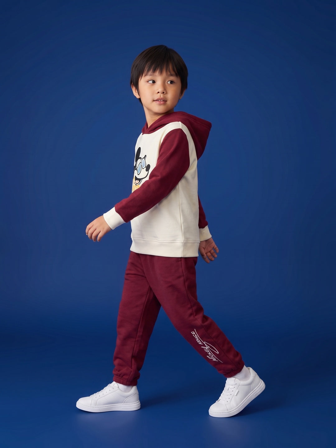 Nautinati Boys Disney Mickey Mouse Puff Printed Oversized Hoodie and Jogger Set