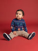 Nautinati Baby Boys Relaxed Fit Fairisle Christmas Jacquard Knit Sweater