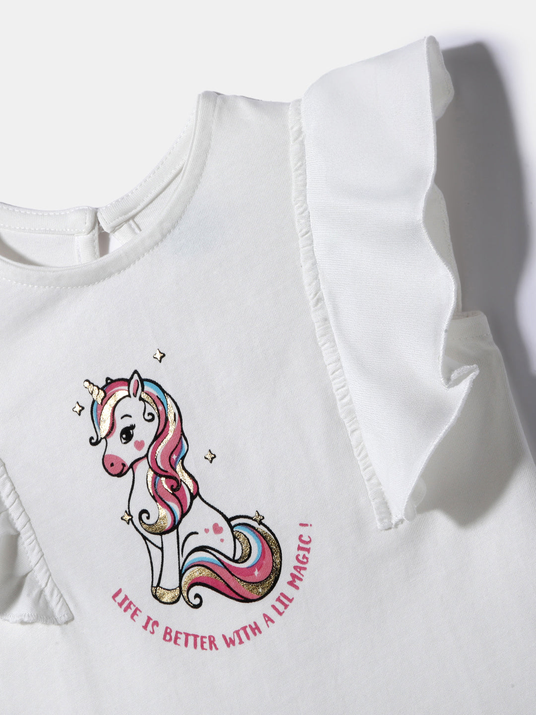 Nautinati Girls' Cotton Top and Mesh Skirt Set| Pigment Print | Age 0 - 2 Years