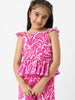 Nautinati Girls' Combo Set of Stylised Sleeves Top and Bottoms