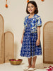 Nautinati Girls' Cotton Festive Printed Dress with Jacket | Age 2 - 10 Years