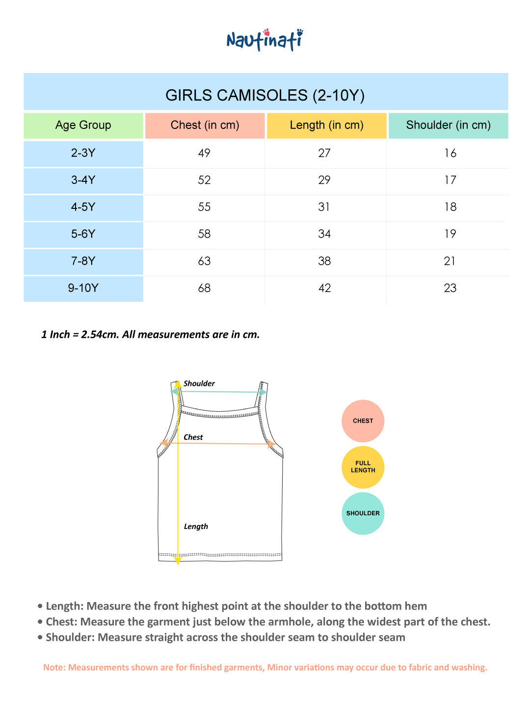 Nautinati Girls' 100% Cotton Pack of 3 Solid Essentials Camisoles
