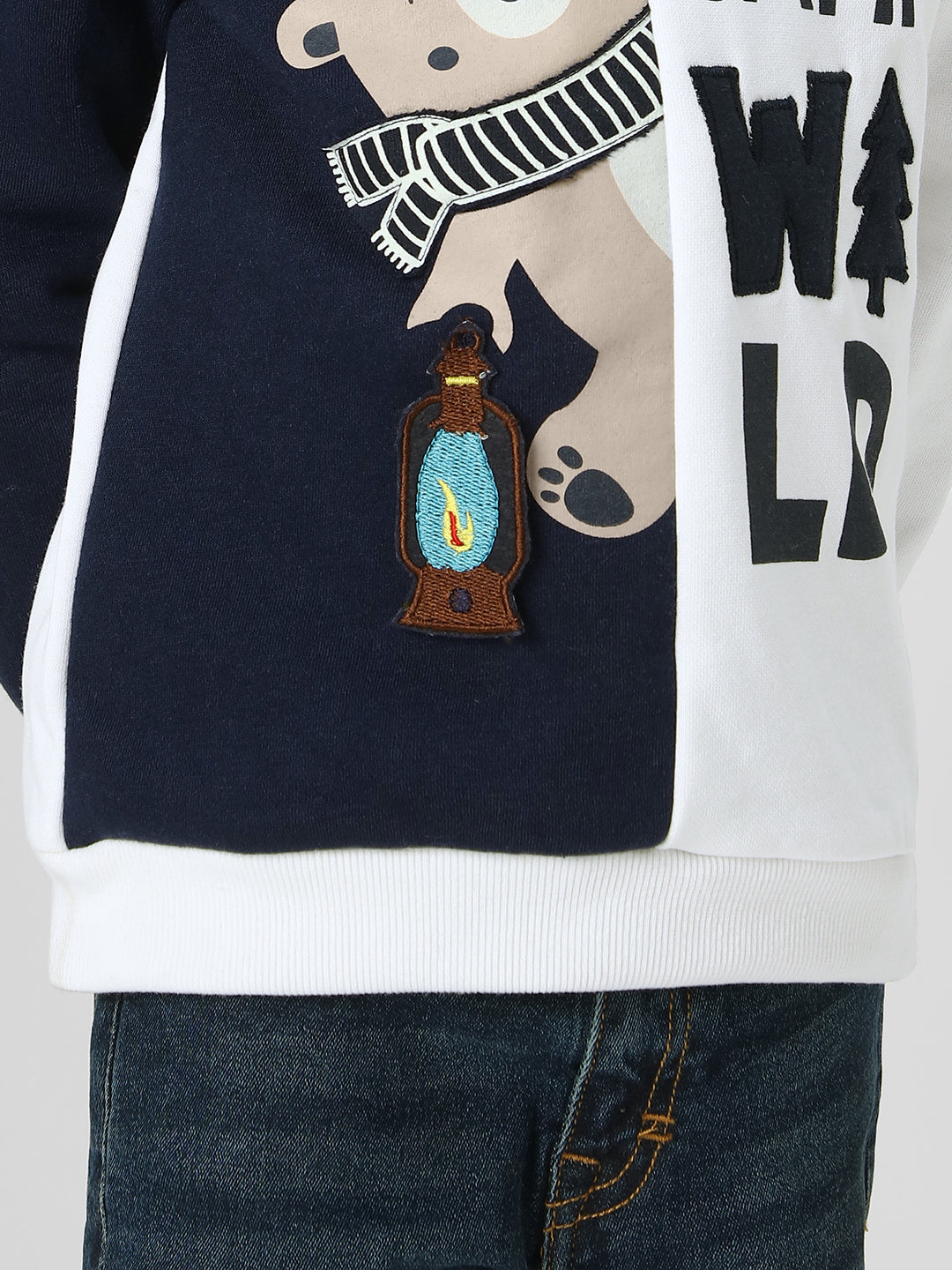 Boys Colourblocked Chest Print Sweatshirt