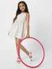 Nautinati Girls’ White Poplin Cotton Sleeveless Dress