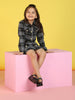 Girls Checked Pure Cotton Coat With Skirt