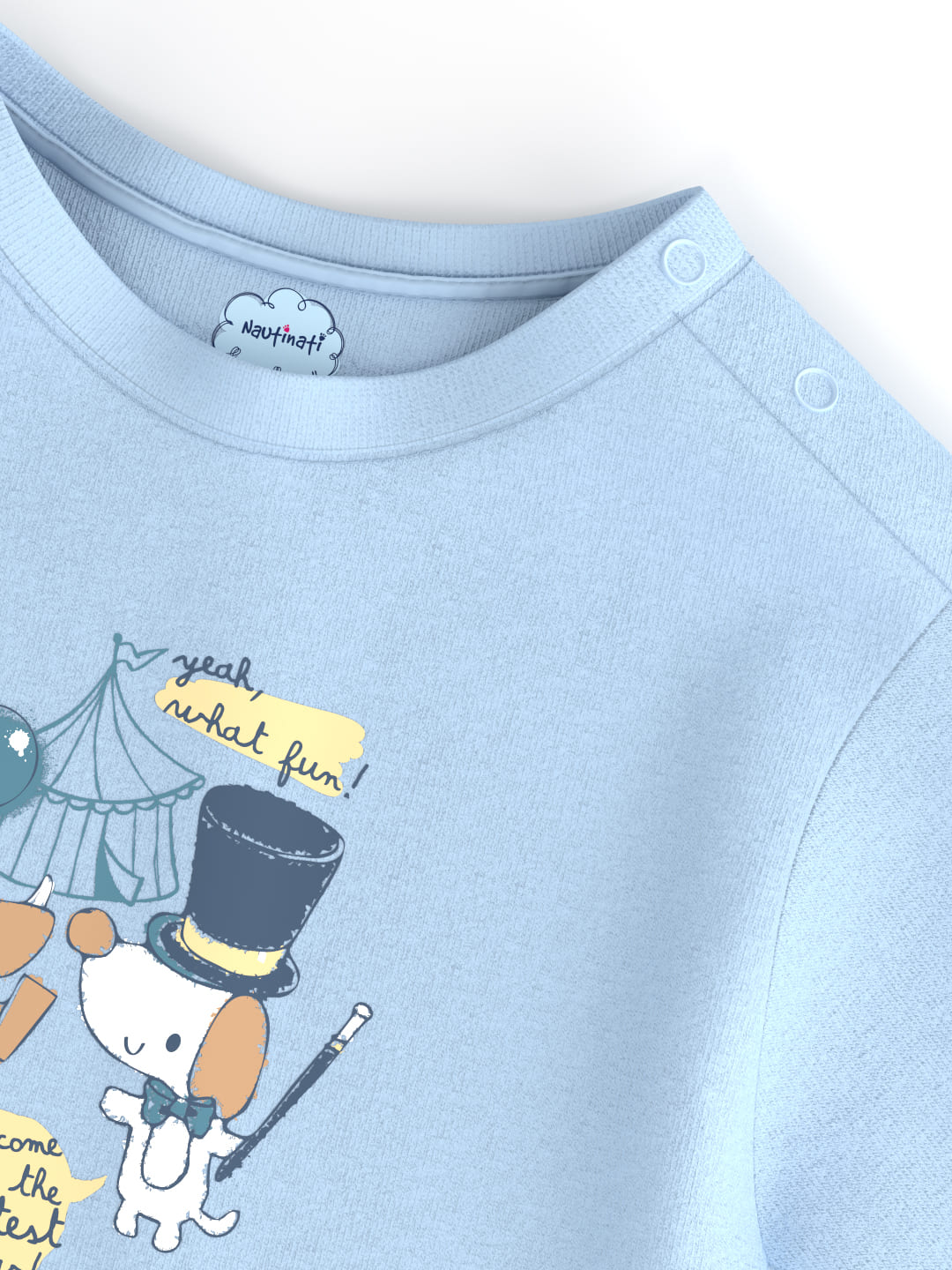 Nautinati Blue Graphic Print T-shirt and Pants Set for Infant Boys