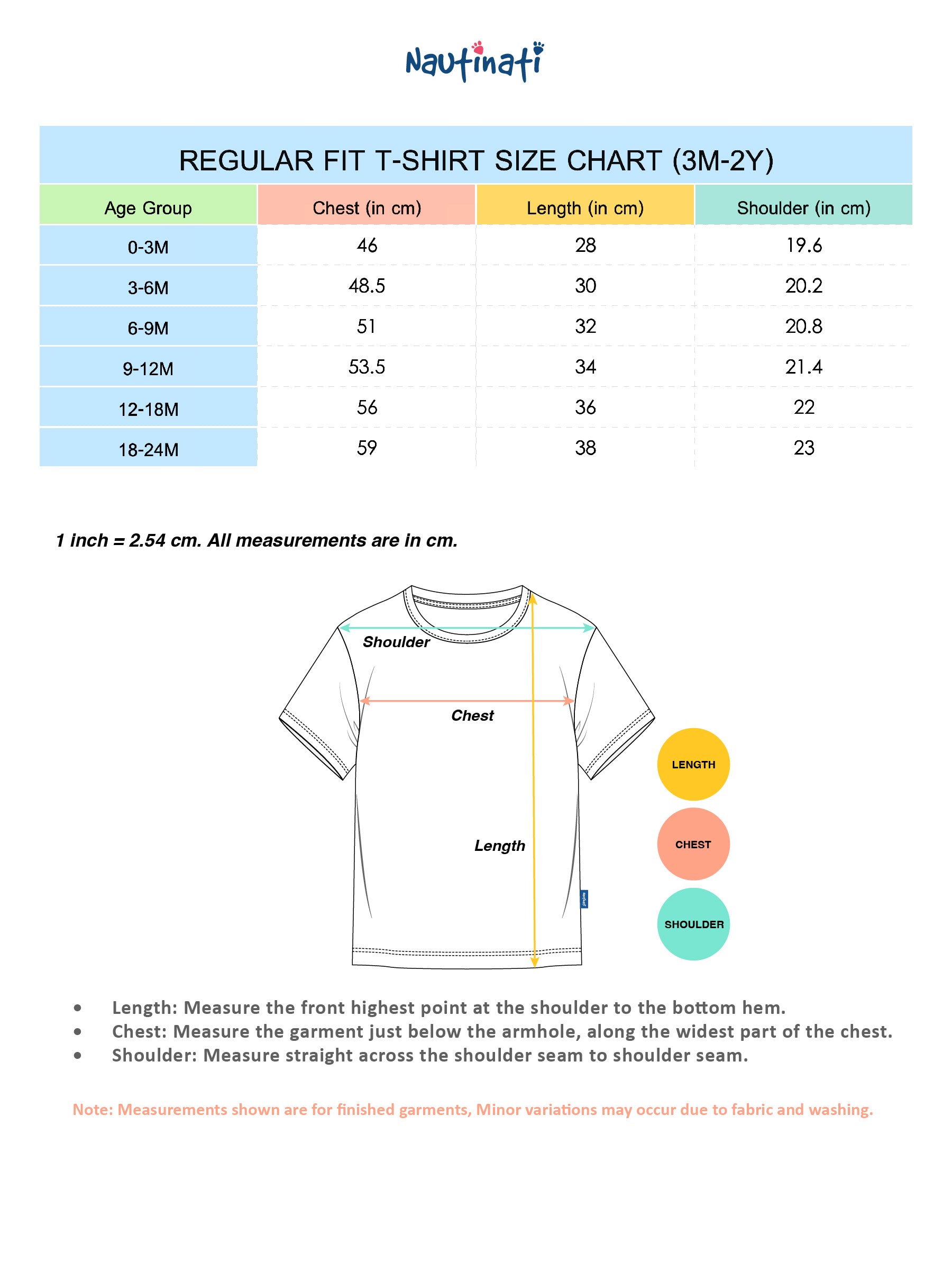 Nautinati Girls Solid and Fruit Print Cotton T-shirts | Pack of 3 T-shirts for 3 to 24 Months