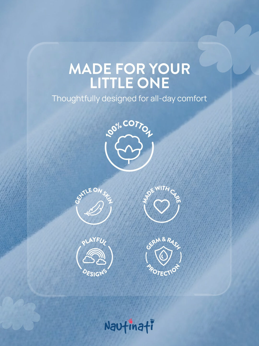 Nautinati Baby Pure Cotton  All-over & Placement Print 5-pieces Gift Set