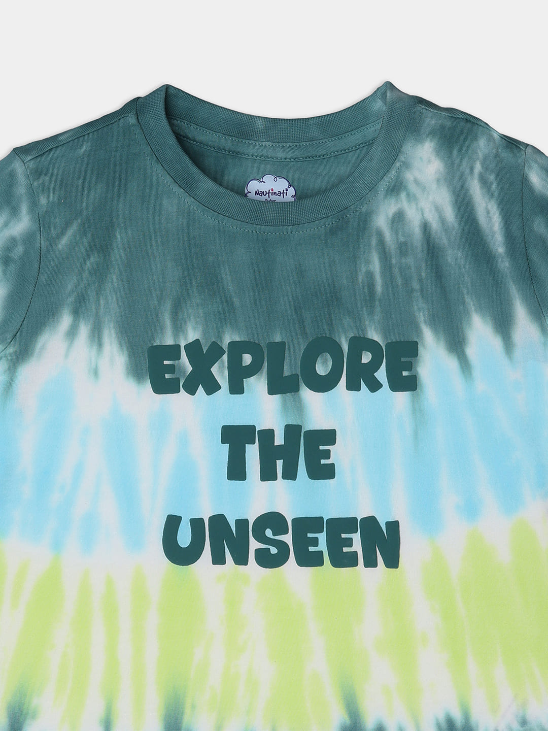 Nautinati Tie and Dye Multicolour Cotton T-shirt and Shorts Set for Boys