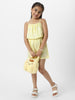 Nautinati Girls Yellow Floral Patches Everyday Wear Sleeveless Jumpsuit