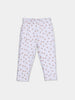 Nautinati Embroidered Cream Top And Floral White Leggings Set For Infant Girls