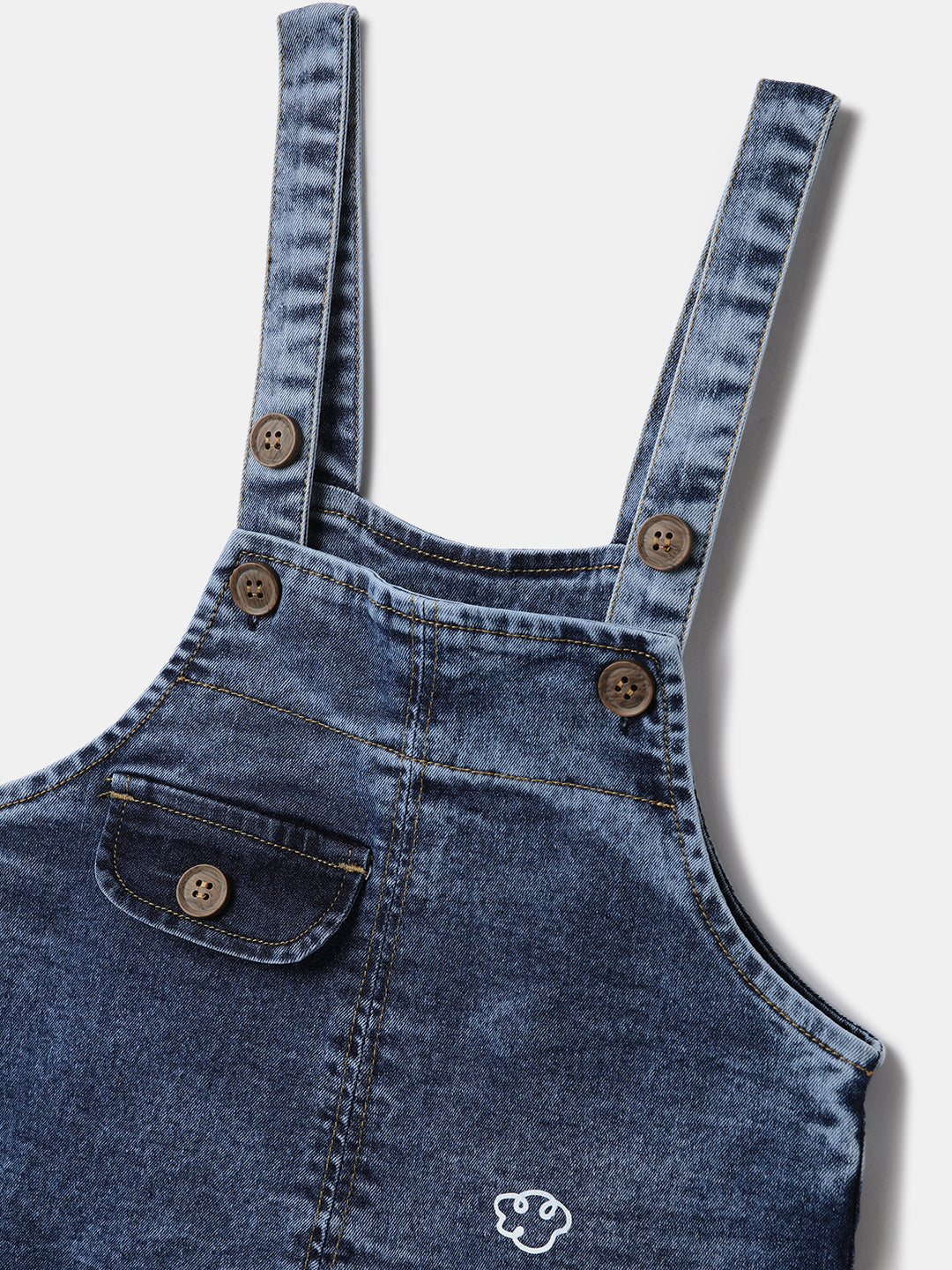 Nautinati Striped Yellow T-shirt and Blue Denim Dungaree Set for Boys