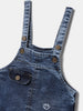 Nautinati Striped Yellow T-shirt and Blue Denim Dungaree Set for Boys