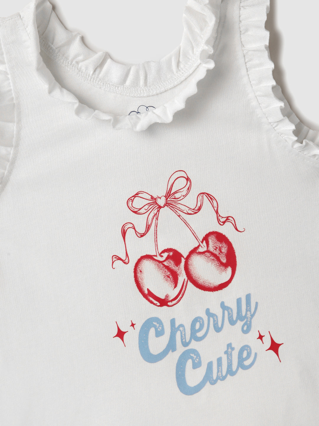 Nautinati Pink & White Graphic Printed T-shirts and Chequered Shorts for Infant Girls