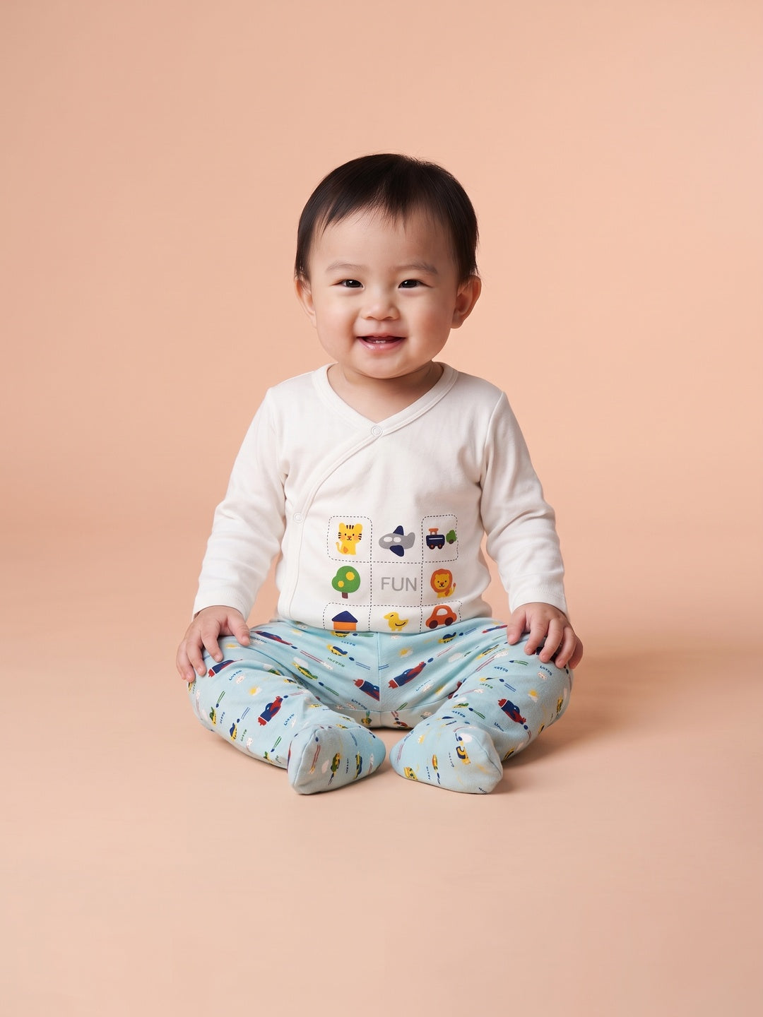 Nautinati Baby Boys Pure Cotton Summer themed Printed 5-pieces Gift Set