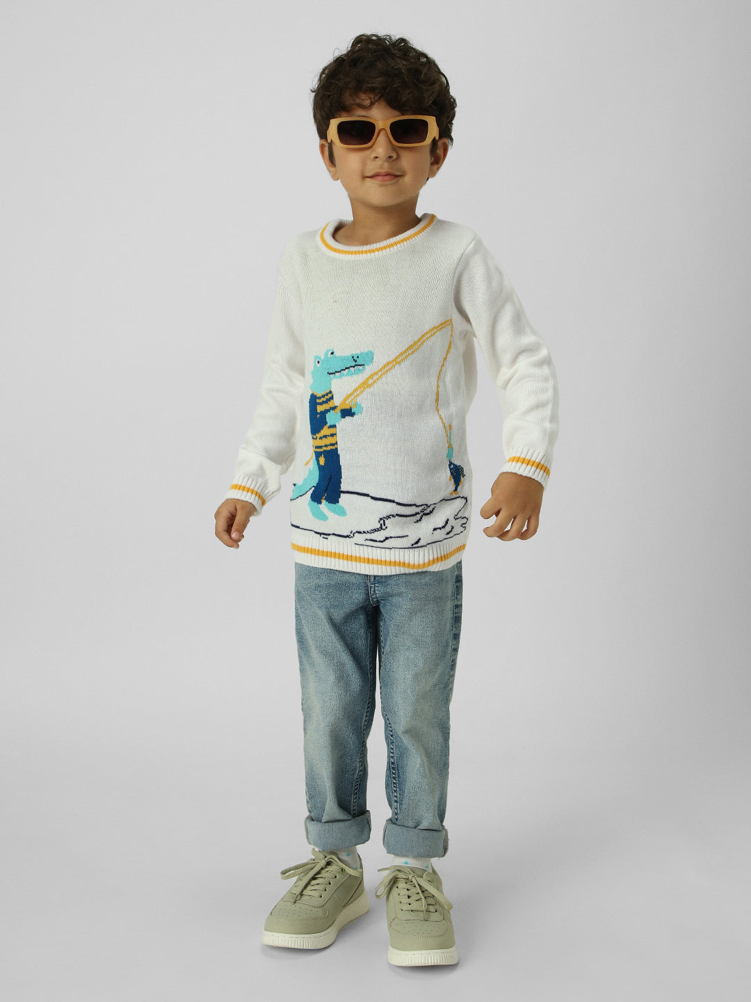 Boys Animal-Themed Jacquard Sweatshirt