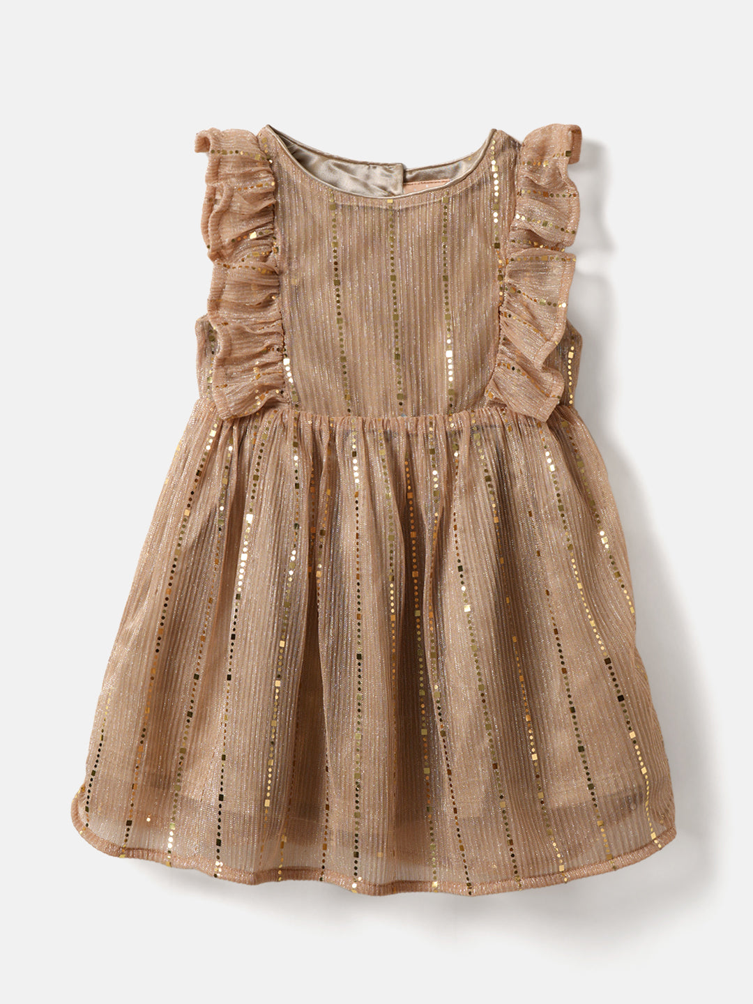 Nautinati Girls' Multicolour Dress With Sequins