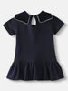 Nautinati Girls’ Blue Pique Cotton Applique Dress