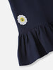 Nautinati Girls’ Blue Pique Cotton Applique Dress