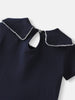 Nautinati Girls’ Blue Pique Cotton Applique Dress