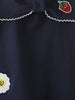 Nautinati Girls’ Blue Pique Cotton Applique Dress