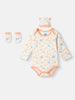 Nautinati Infants' Cotton Printed Romper Set with Mittens and Cap