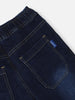 Nautinati Boys' Cotton Denim Vehicle Embroidered Jogger Jeans