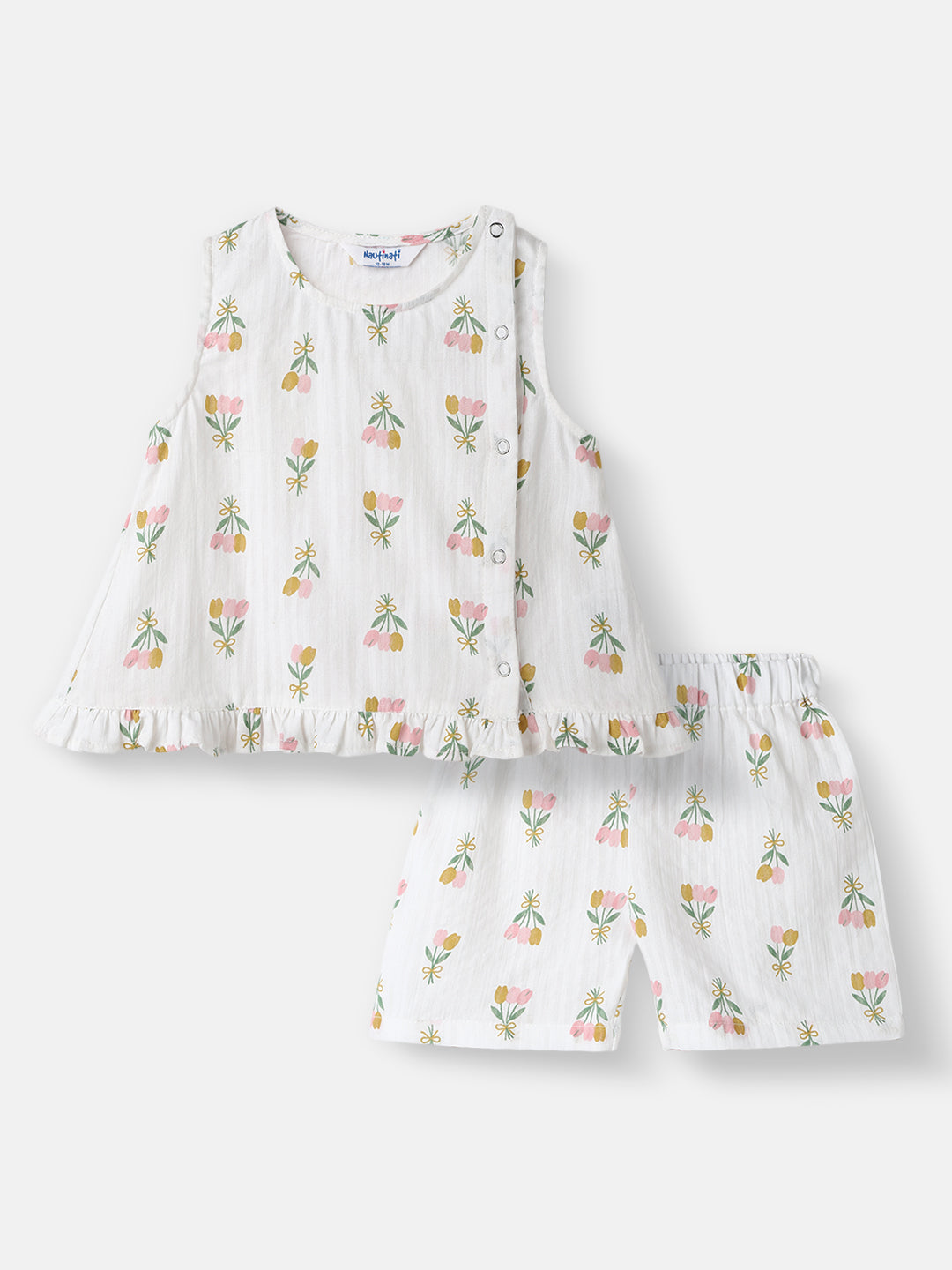 Nautinati Infant Boys' Patterened Muslin Cotton Clothing Set of Top and Pants