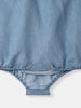 Nautinati Girls' Denim Cotton Rainbow Embroidered Bodysuit
