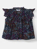 Nautinati Girls' Floral Print Round-neck Top and Shorts Set