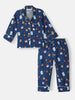Nautinati Boys' All Over Printed Chest Pocket Shirt and Pyjama Set