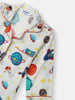 Nautinati Boys' Planet Print Chest Pocket Shirt and Pyjama Set