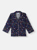 Nautinati Boys' Star Print Collar Neck Shirt and Matching Pants Nightsuit