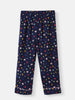 Nautinati Boys' Star Print Collar Neck Shirt and Matching Pants Nightsuit