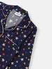 Nautinati Boys' Star Print Collar Neck Shirt and Matching Pants Nightsuit
