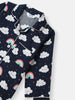 Nautinati Boys' Clouds and Rainbow Print Chest Pocket Shirt and Pyjama Set