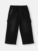 Nautinati Boys' Cotton Denim Faded Cargo Jeans