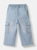 Nautinati Boys' Cotton Denim Faded Cargo Jeans